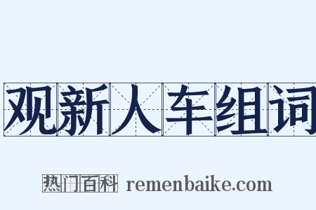 观新人车组词是什么意思的图片